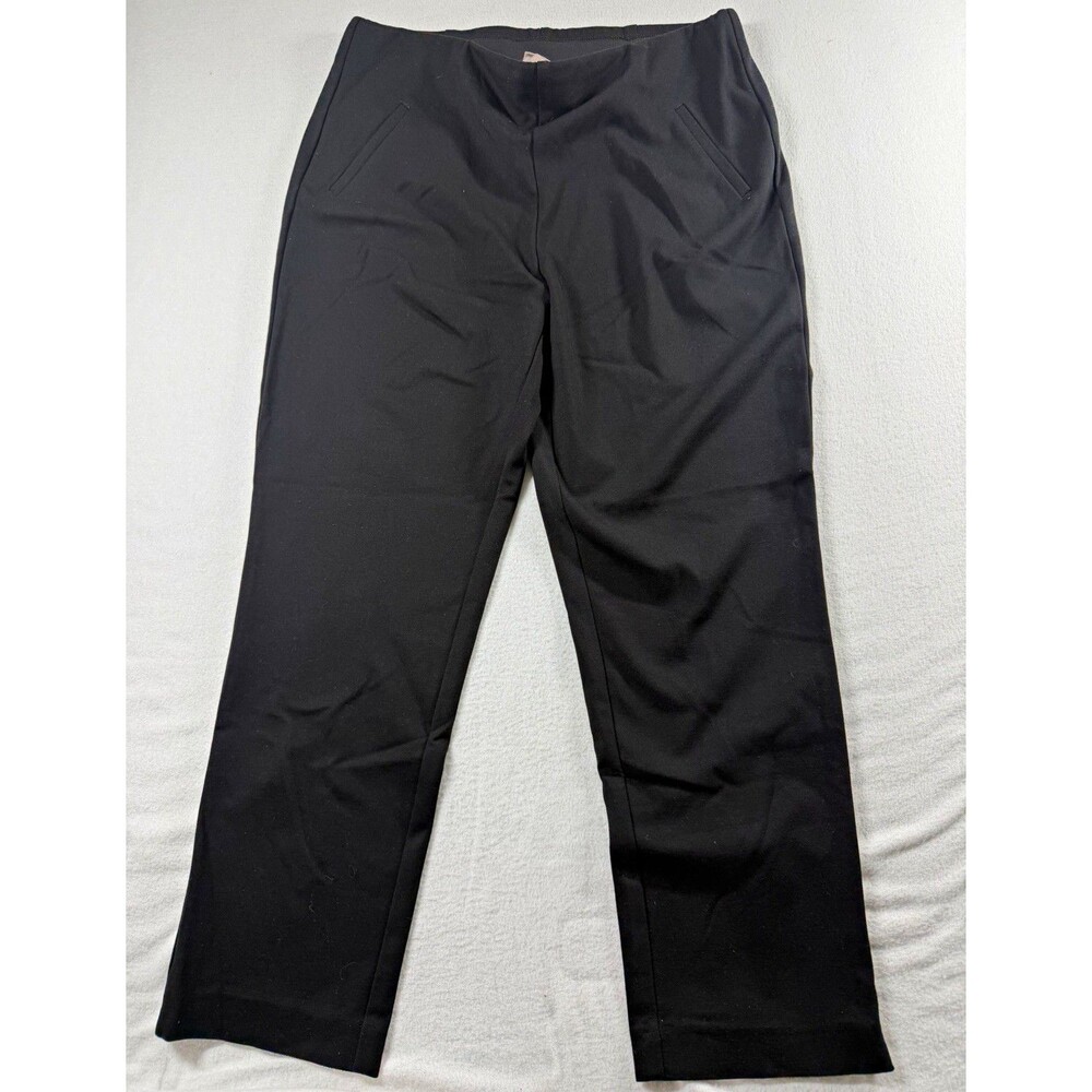 Chico's Fabulously Slimming Womens Pants Size 2 Large 12 Black Slim Straight 665